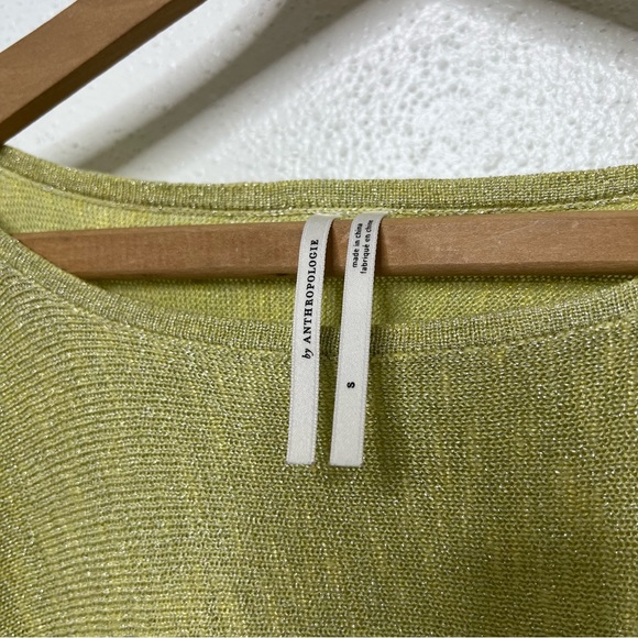 Anthropologie Alicia Shimmer Knit Pullover in Chartreuse - Picture 10 of 11